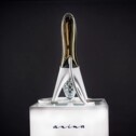 Hookah Anima Premium GOLD, white stand leather hose white/gold set