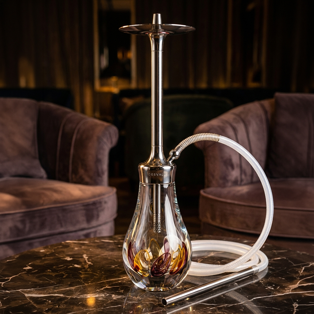 Hookah Desvall Classic 3 Stainless Steel - Bubbles Purple Brown Hookah Desvall Classic 3 Stainless Steel - Bubbles Purple Brown