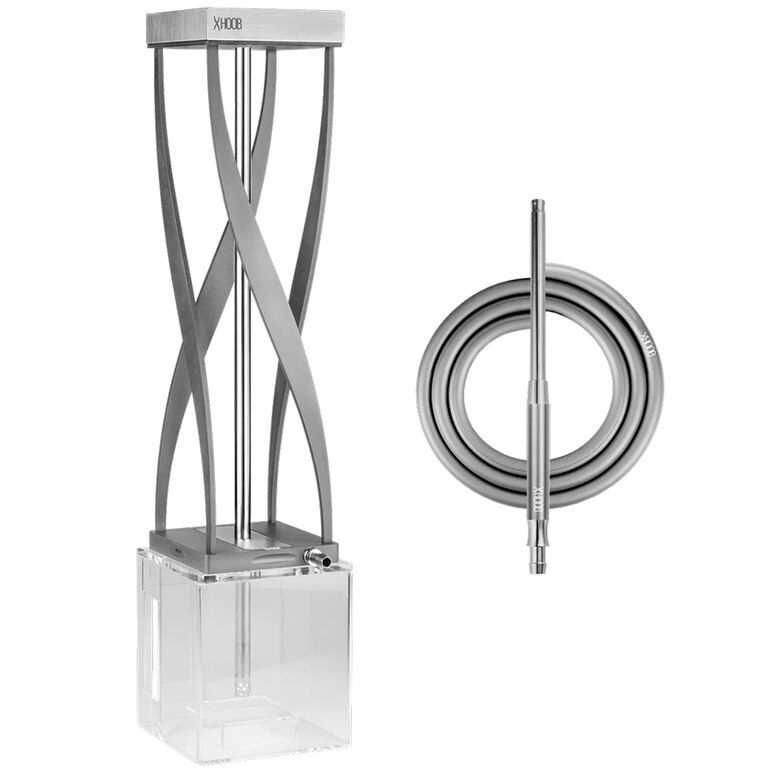 Hookah Hoob - Futurist Flex (Gray / SS components / Transparent Flask) Hookah Hoob - Futurist Flex (Gray / SS components / Transparent Flask)