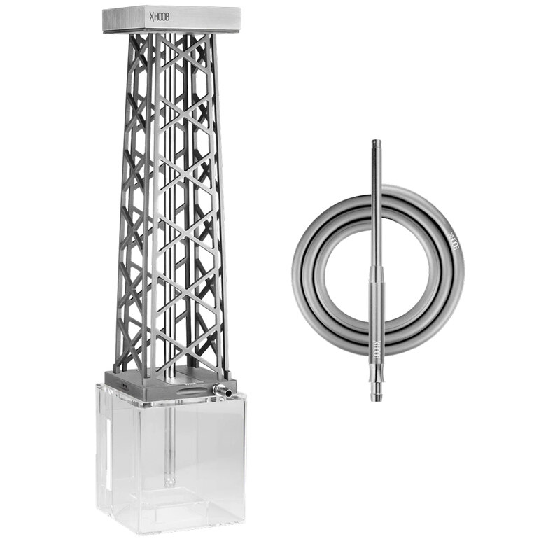 Hookah Hoob - Futurist Rig (Gray / SS components / Transparent Flask) Hookah Hoob - Futurist Rig (Gray / SS components / Transparent Flask)