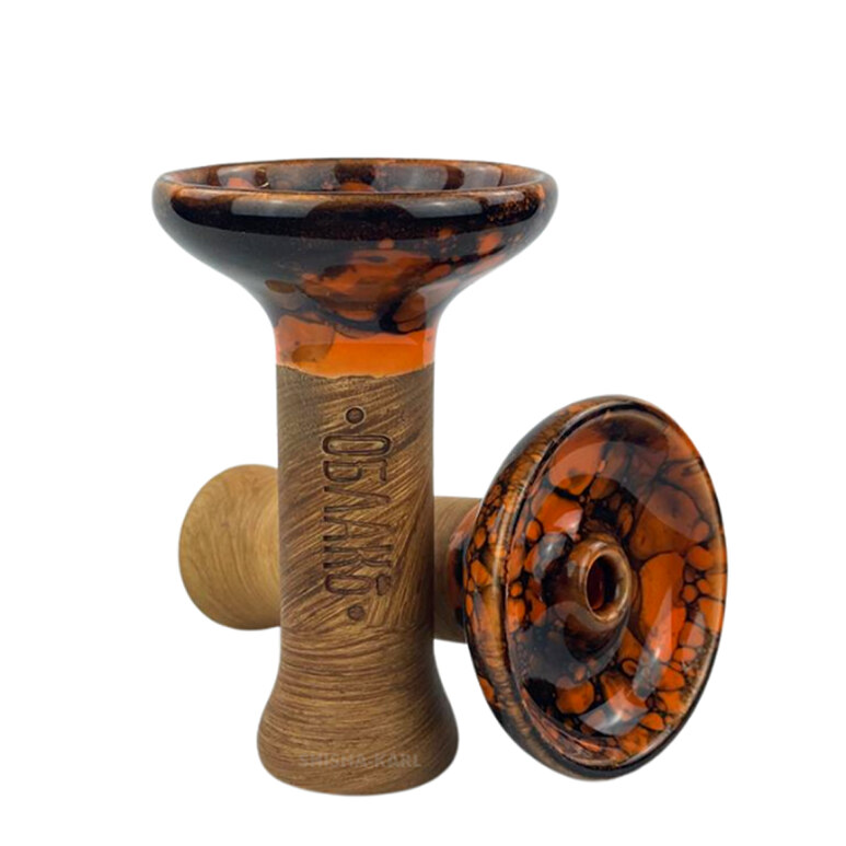 Bowl Oblako - Glaze Phunnel M (Orange & Black Marble) Bowl Oblako - Glaze Phunnel M (Orange & Black Marble)