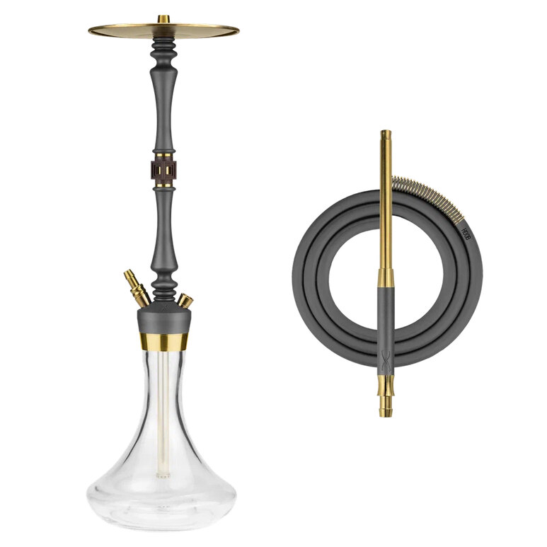 Hookah Hoob - Mars Pro (Gray / Gold components / with Flask) Hookah Hoob - Mars Pro (Gray / Gold components / with Flask)