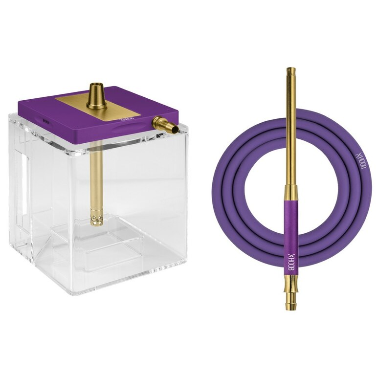 Hookah Hoob - Atom (Purple / Gold components / Transparent Flask) Hookah Hoob - Atom (Purple / Gold components / Transparent Flask)