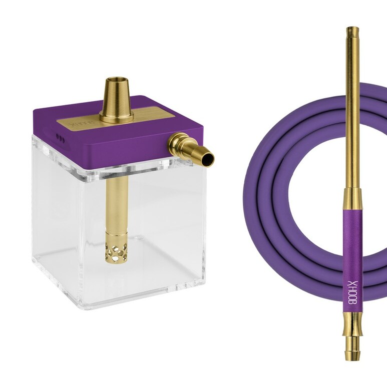 Hookah Hoob - subAtom (Purple / Gold components / Transparent Flask) Hookah Hoob - subAtom (Purple / Gold components / Transparent Flask)