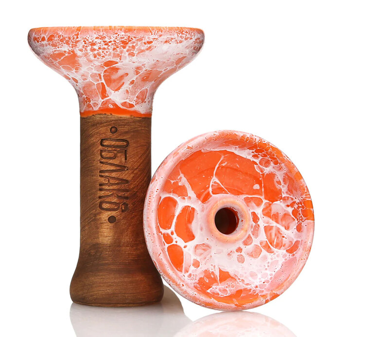 Bowl Oblako - Glaze Phunnel M (Orange & White Marble) Bowl Oblako - Glaze Phunnel M (Orange & White Marble)