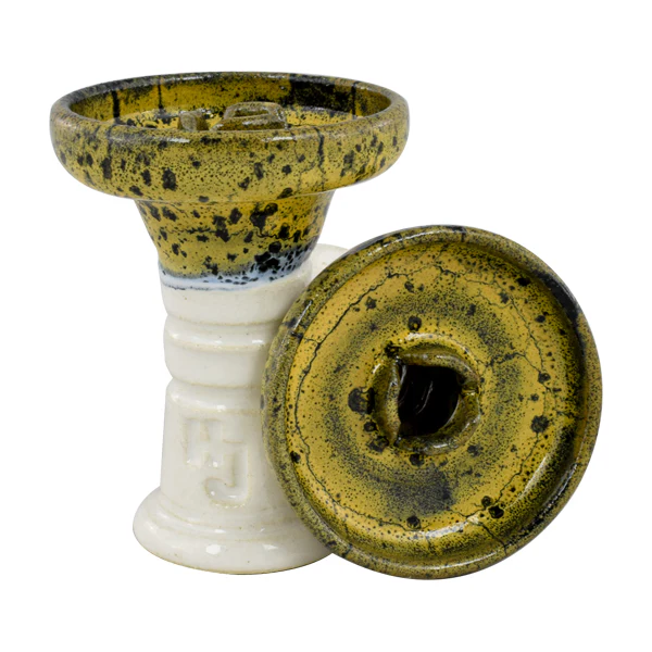 Bowl / Head HookahJohn - Trimony Yellowberry Over White (White bottom & Dark Yellow top) Bowl / Head HookahJohn - Trimony Yellowberry Over White (White bottom & Dark Yellow top)