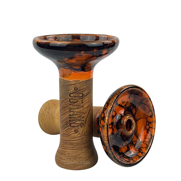 Bowl Oblako - Glaze Phunnel M (Orange & Black Marble) Bowl Oblako - Glaze Phunnel M (Orange & Black Marble)