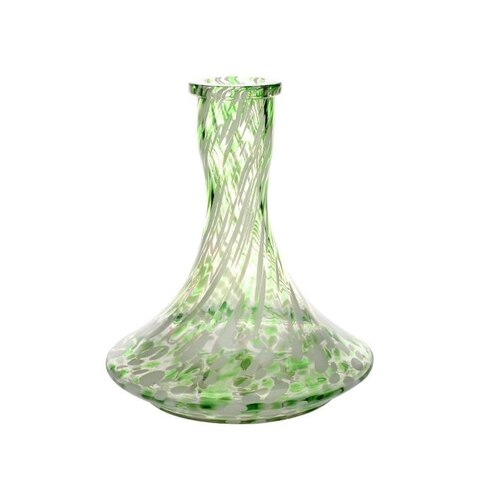 Shisha Flask Sandpiper High Quality White Alabaster, Green Crumb