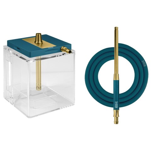 Hookah Hoob - Atom (Blue / Gold components / Transparent Flask)