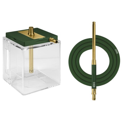 Hookah Hoob - Atom (Green / Gold components / Transparent Flask)