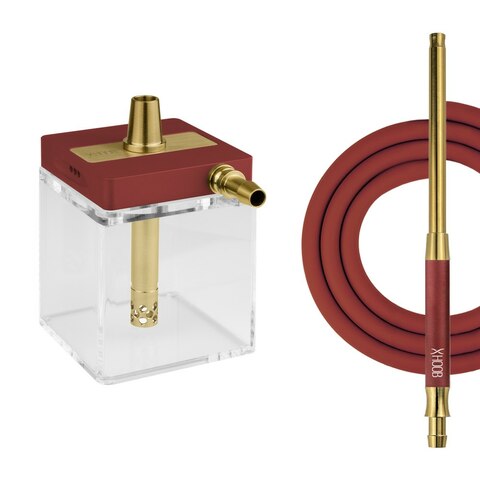 Hookah Hoob - subAtom (Red / Gold components / Transparent Flask)