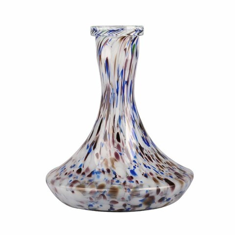 Shisha Flask Drop (White-blue-manganese crumb)