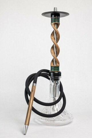 Hookah Snake Shisha Double Spiral Green Walnut