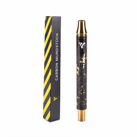 Shisha Mouthpiece - VYRO Carbon - Forged Gold 17cm