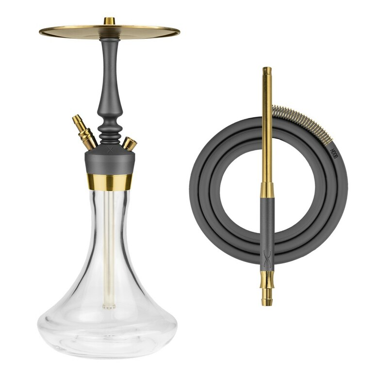 Hookah Hoob - Mars Mini Pro (Gray / Gold components / with Flask)