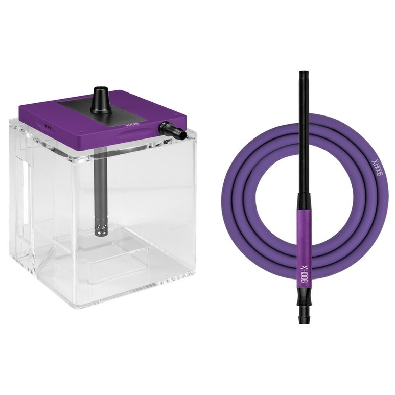 Hookah Hoob - Atom (Purple / Black components / Transparent Flask)