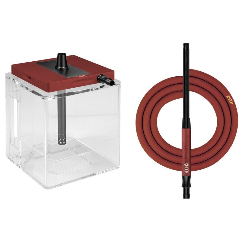 Hookah Hoob - Atom (Red / Black components / Transparent Flask)