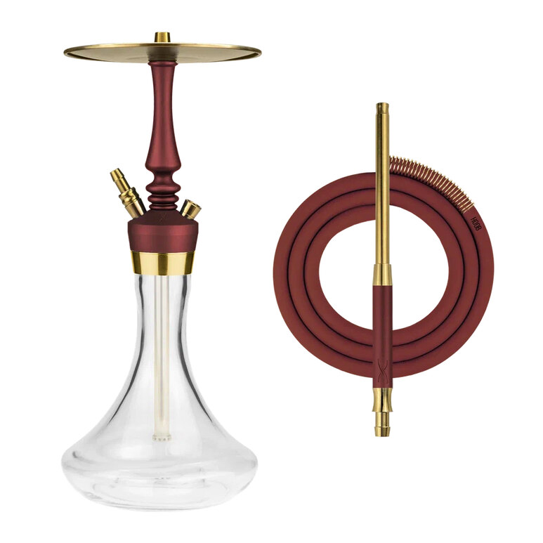 Hookah Hoob - Mars Mini Pro (Red / Gold components / with Flask)