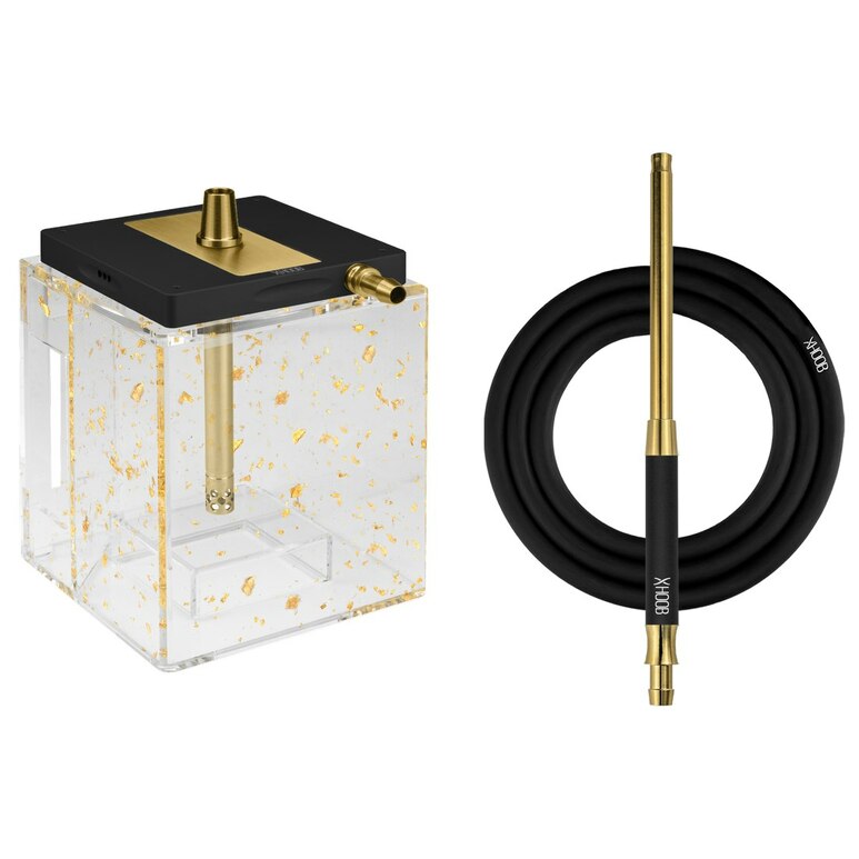 Hookah Hoob - Atom (Black / Gold components / Golden Flask)