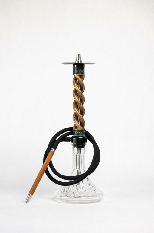 Hookah Snake Shisha Triple Spiral Tiger Wood