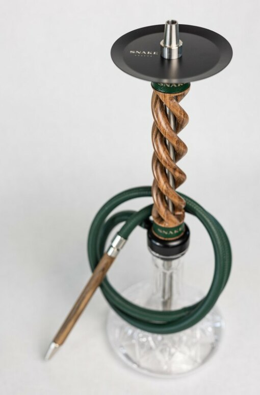 Hookah Snake Shisha Triple Spiral Tiger Wood 2