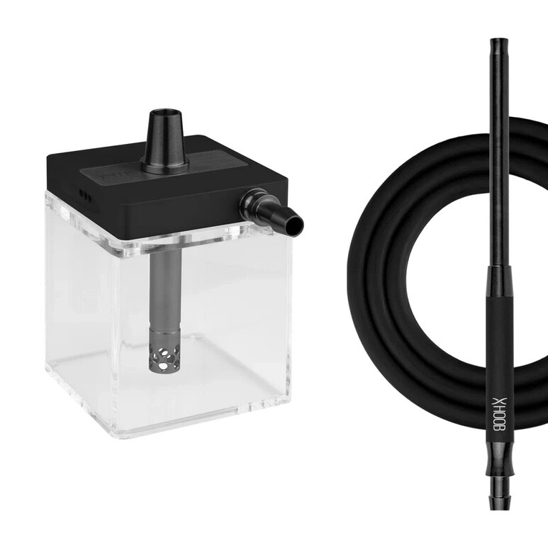 Hookah Hoob - subAtom (Black / Black components / Transparent Flask)
