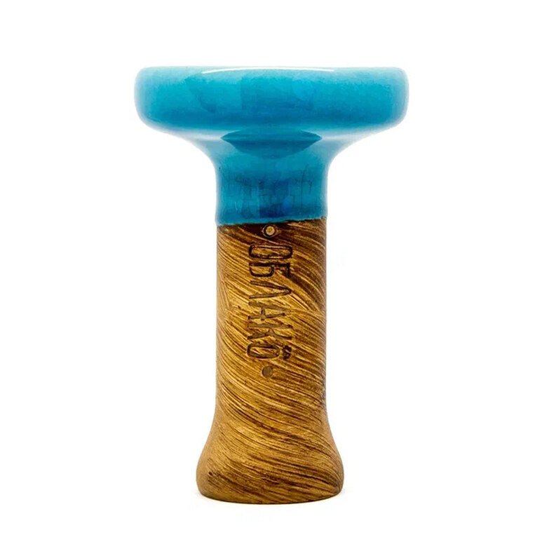 Shisha Bowl / Head Oblako Black Glaze Top (Light Blue With Crackle)