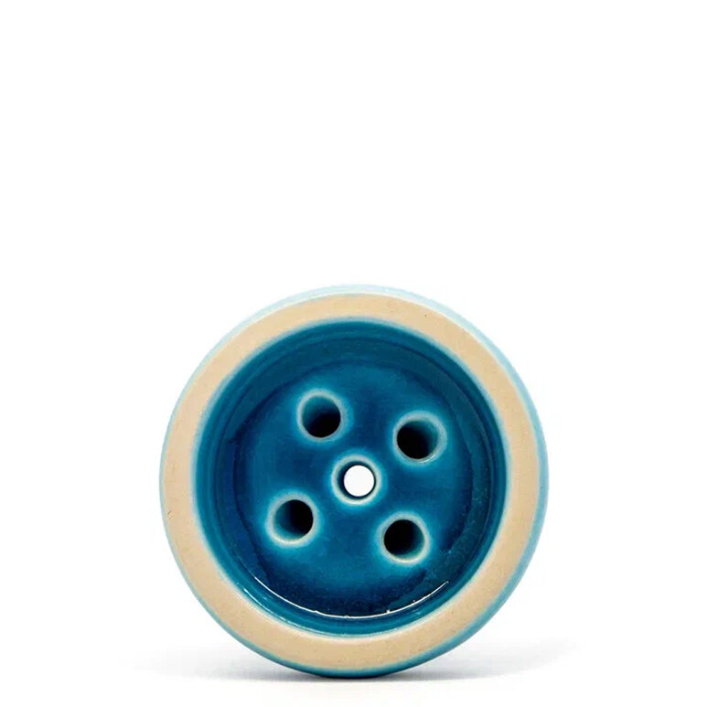 Shisha Bowl / Head Oblako Black Glaze Top (Light Blue With Crackle)
