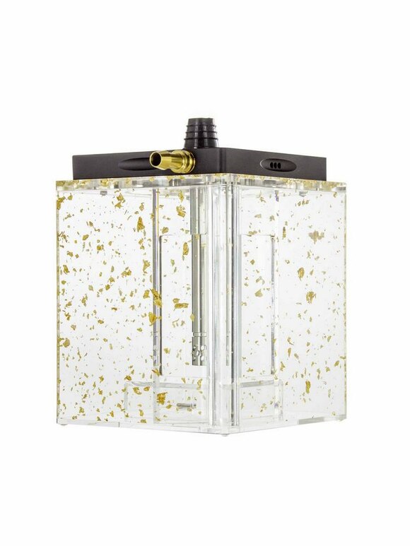 Hookah Hoob - Atom (Black / Gold components / Transparent Flask)