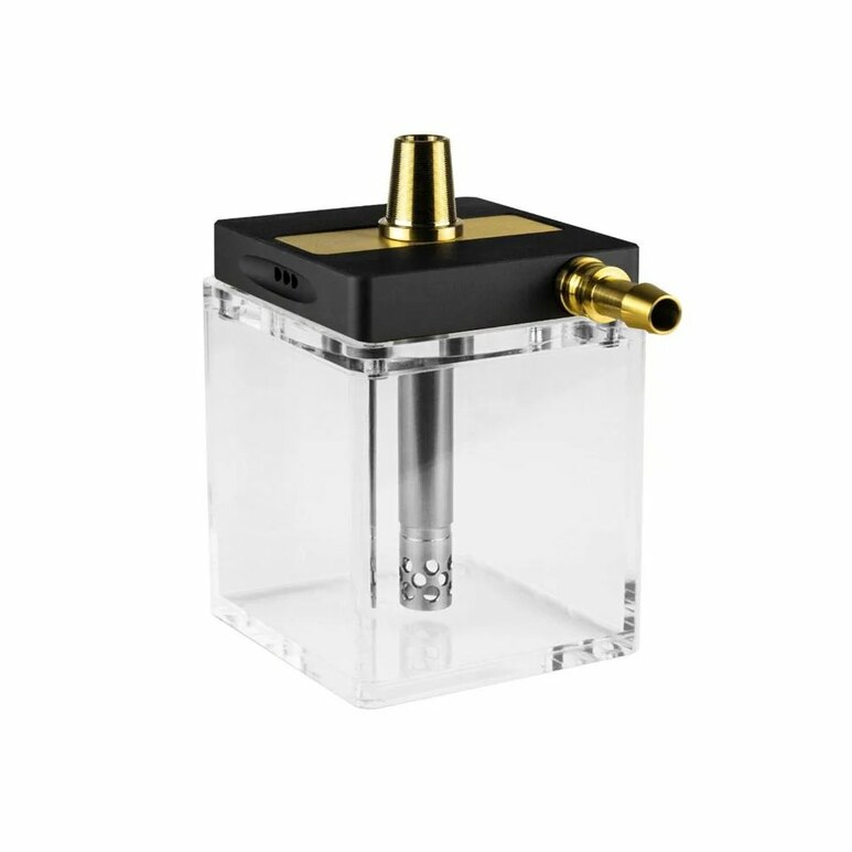 Hookah Hoob - Atom (Black / Gold components / Transparent Flask)