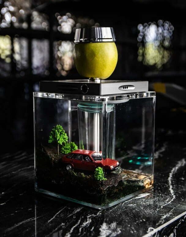 Hookah Hoob - Atom (Gray / SS components / Transparent Flask)