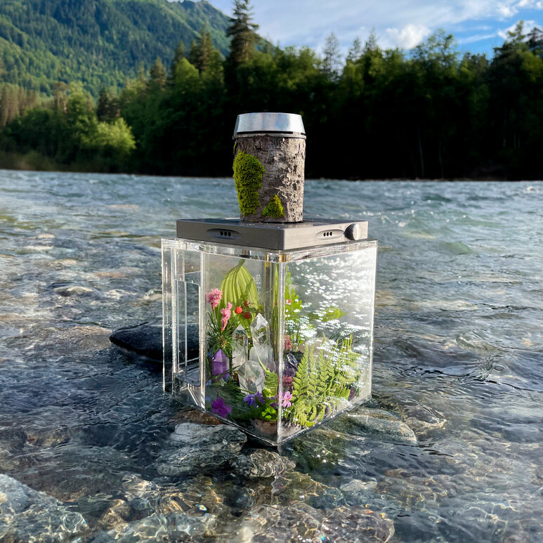 Hookah Hoob - subAtom (Gray / SS components / Transparent Flask)