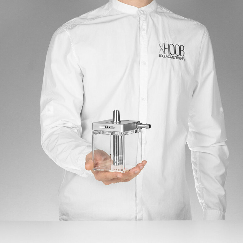 Hookah Hoob - subAtom (Gray / SS components / Transparent Flask)