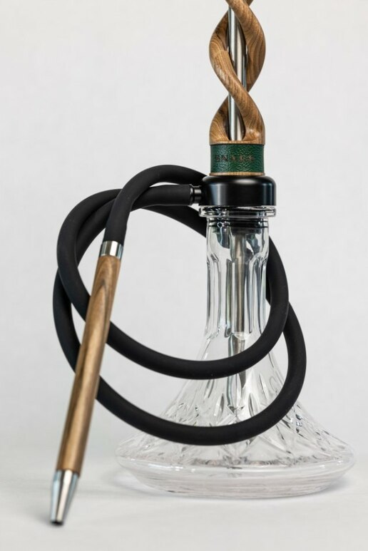 Hookah Snake Shisha Double Spiral Green Walnut