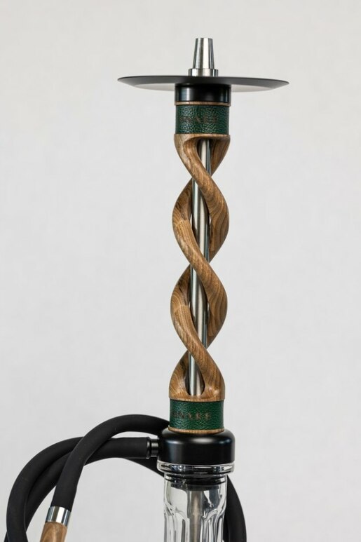 Hookah Snake Shisha Double Spiral Green Walnut
