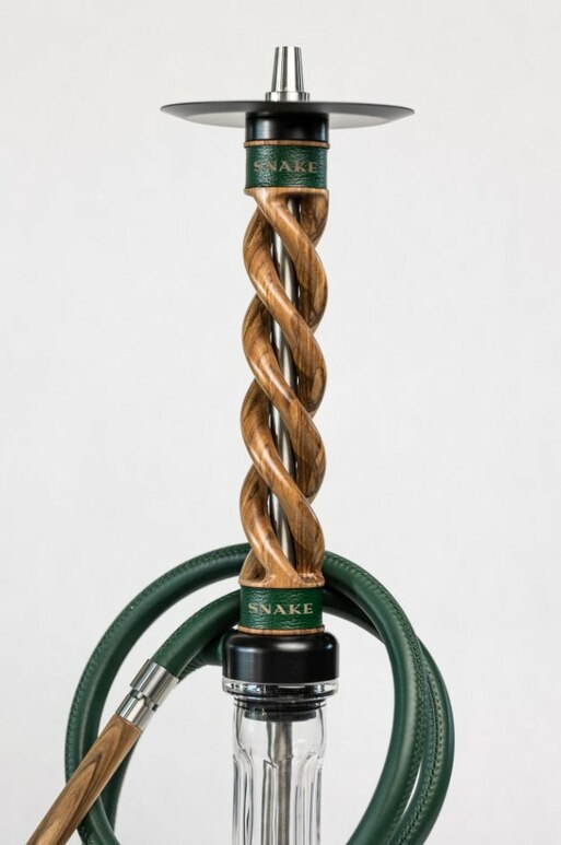 Hookah Snake Shisha Triple Spiral Tiger Wood