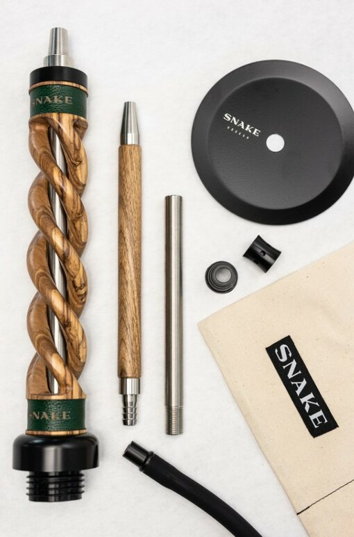 Hookah Snake Shisha Triple Spiral Tiger Wood