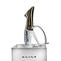 Hookah Anima Premium GOLD, white stand leather hose white/gold set