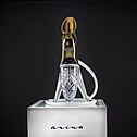 Hookah Anima Premium GOLD, white stand leather hose white/gold set