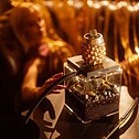 Hookah Hoob - Atom (Black / Gold components / Transparent Flask)