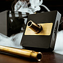 Hookah Hoob - subAtom (Black / Gold components / Transparent Flask)