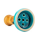 Shisha Bowl / Head Oblako Black Glaze Top (Light Blue With Crackle)