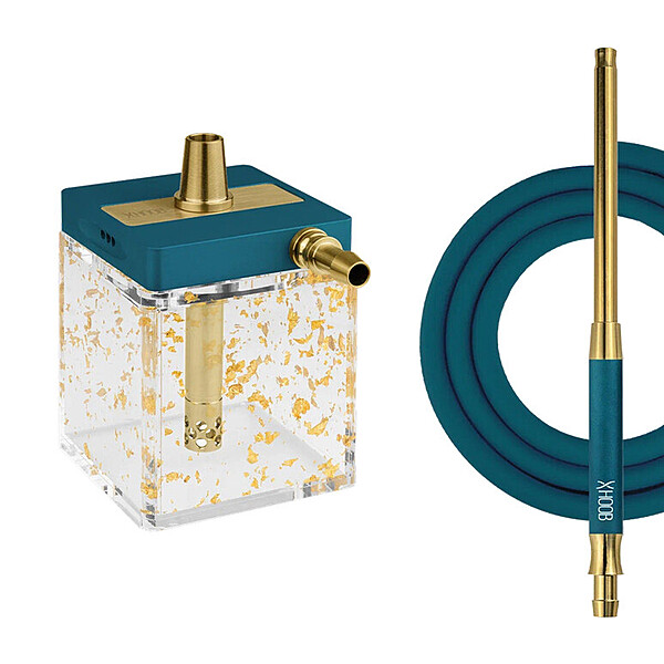 Hookah Hoob - subAtom (Blue / Gold components / Golden Flask)