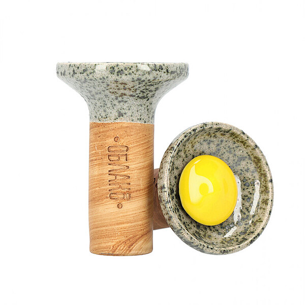 Bowl Oblako - Flow (Grey on Green / Yellow Marble)