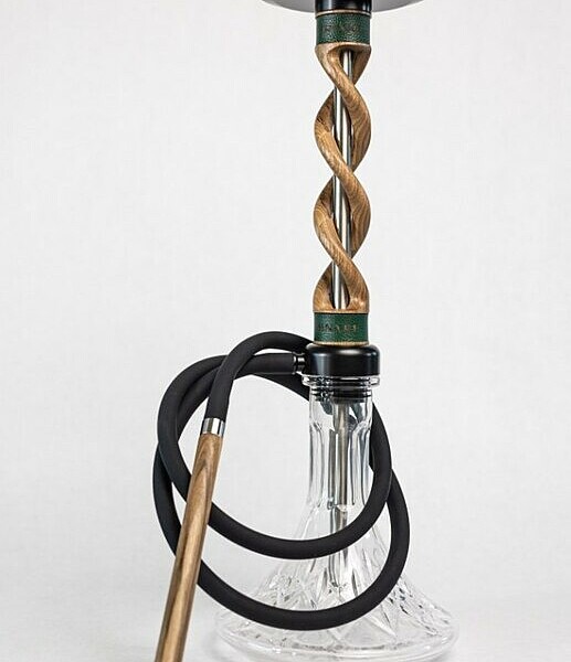 Hookah Snake Shisha Double Spiral Green Walnut