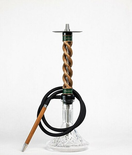 Hookah Snake Shisha Triple Spiral Tiger Wood